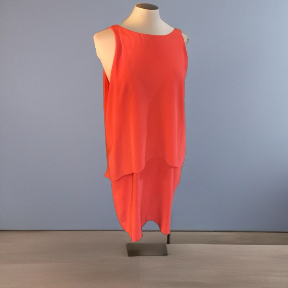 Cynthia Rowley Asymmetrical 100% Silk Dress. Sz. 12. Small detailed hem sewn